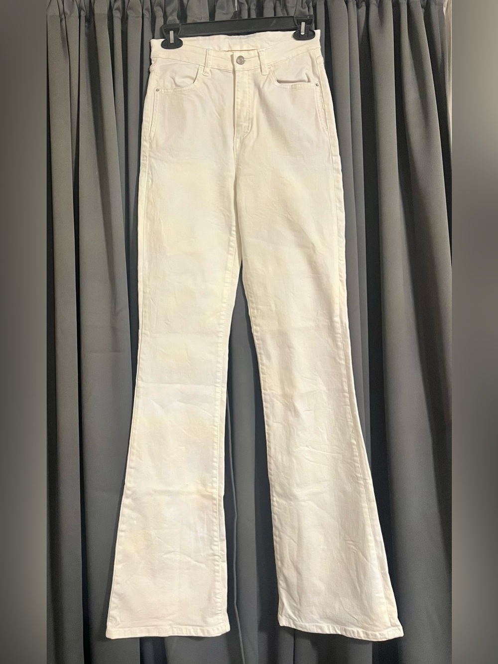 Massimo Dutti White Flare Denim Jeans